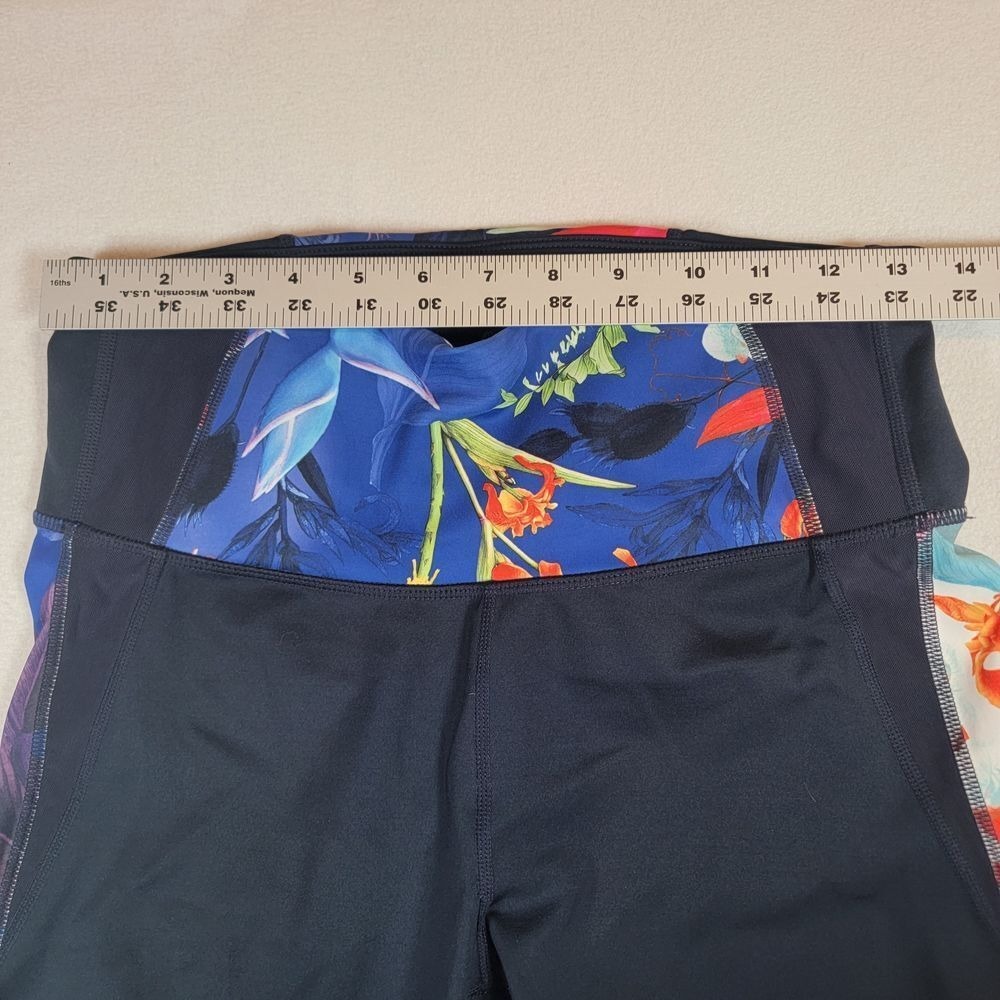 Athleta Precision High Rise 7/8 Leggings Sz Medium Tropical Multicolor Workout - Picture 7 of 10